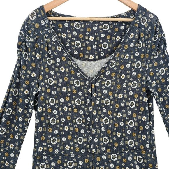 Free People Womens L Home Alone Floral Waffle Knit Long John Jumpsuit Pajamas - Picture 3 of 16